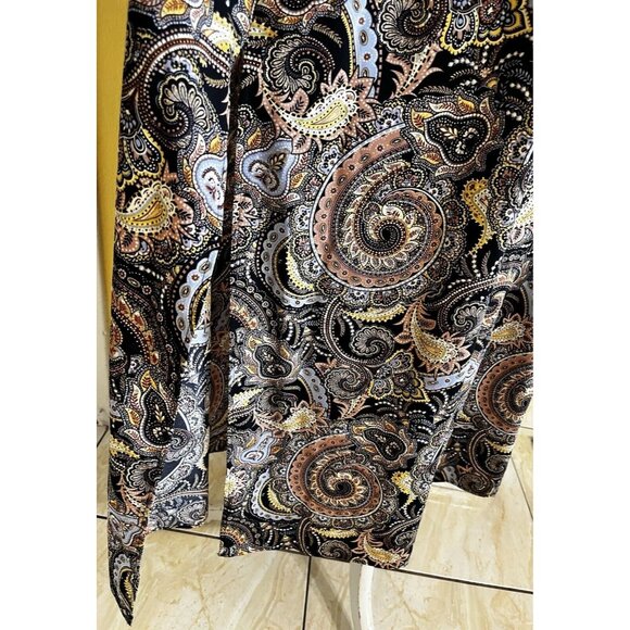 Bar lll Paisley Print Short Sleeve Maxi Dress Size XL Boho Peasant Whimsy Goth - Picture 10 of 11